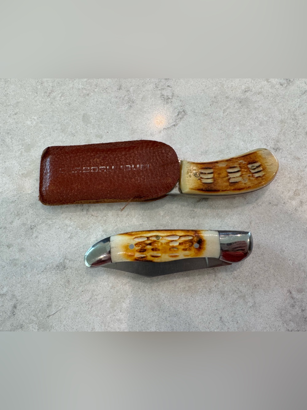 Small Knife Stainless Steel Pakistan 6 inch Bone Handle Hole in Blade Fixed